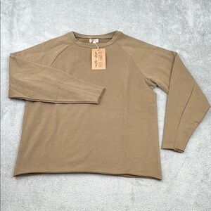 NEW The Simple‎ Folk XS The Sweatshirt Walnut Fleece Organic Cotton Stretch